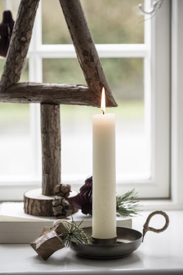 Bronze & Bamboo Candle Holder