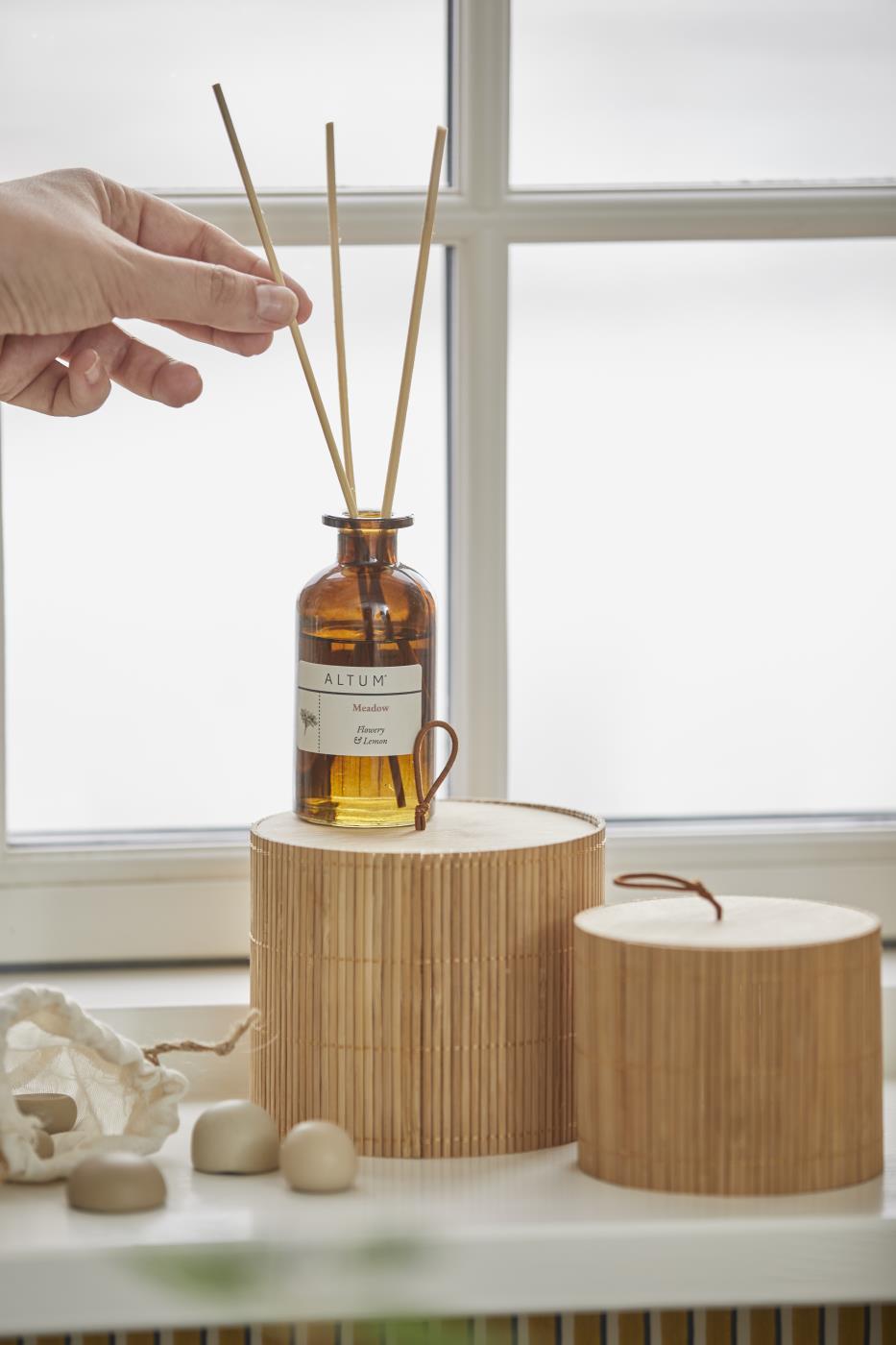 Set Of 2 Round Bamboo Boxes