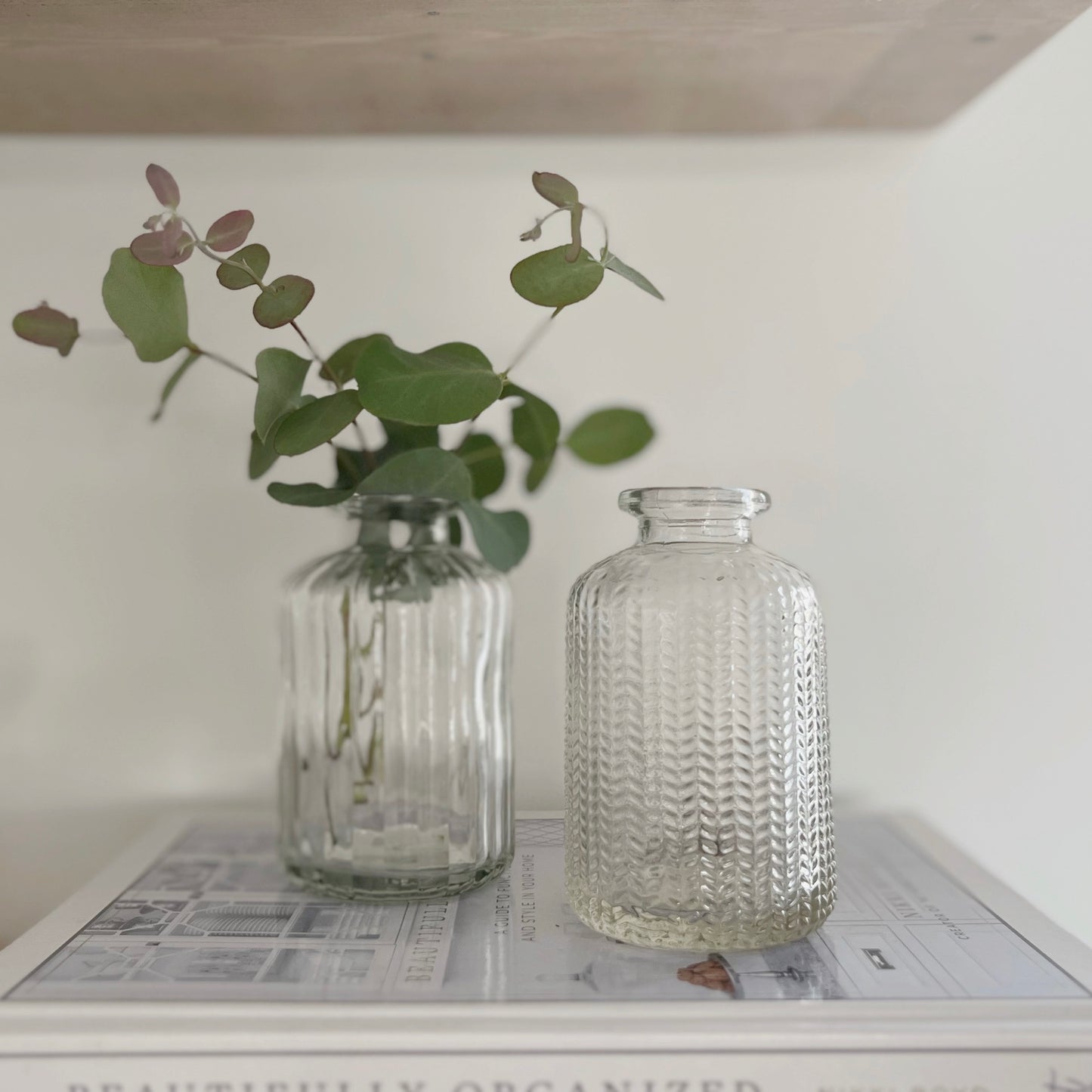 Set Of 2 Glass Bud Vases