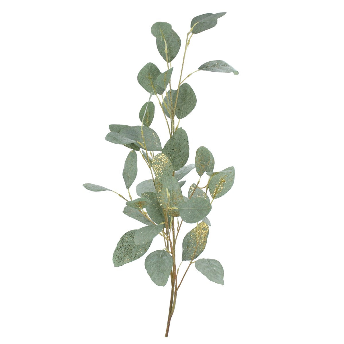 Green Leaf with Gold Glitter