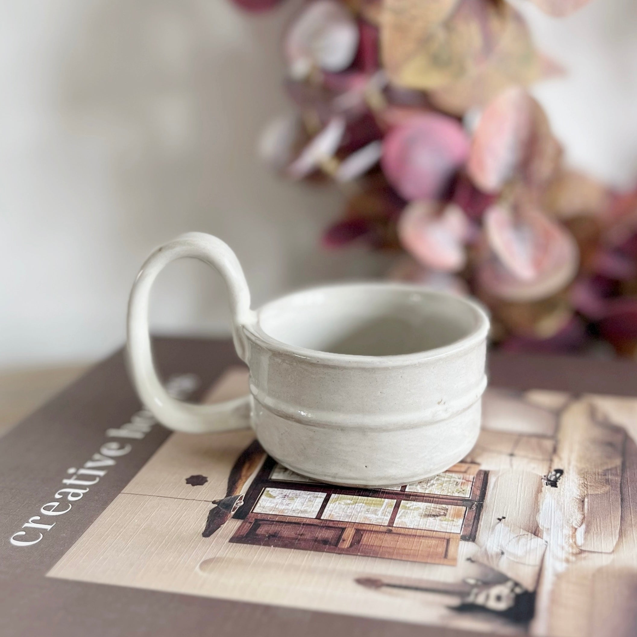 Imperfect Milk White Stoneware Candle Cup