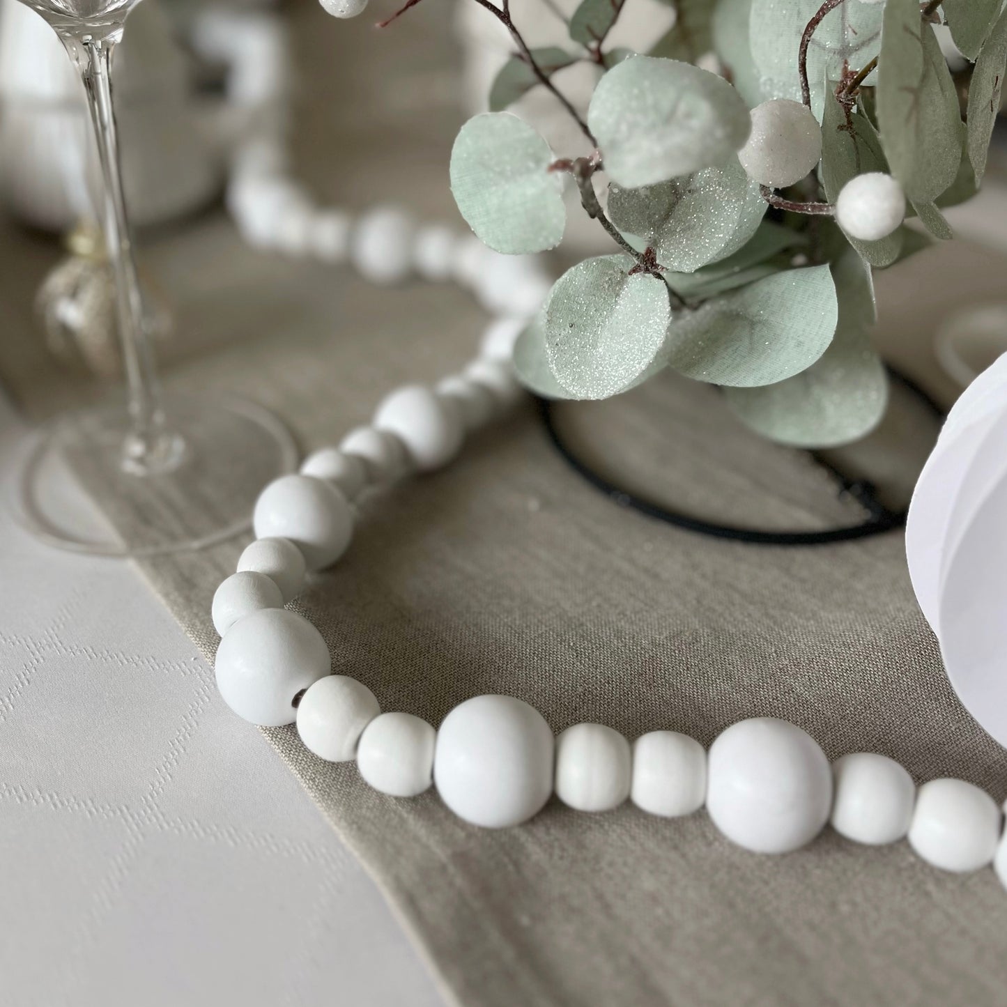 White Beaded Garland