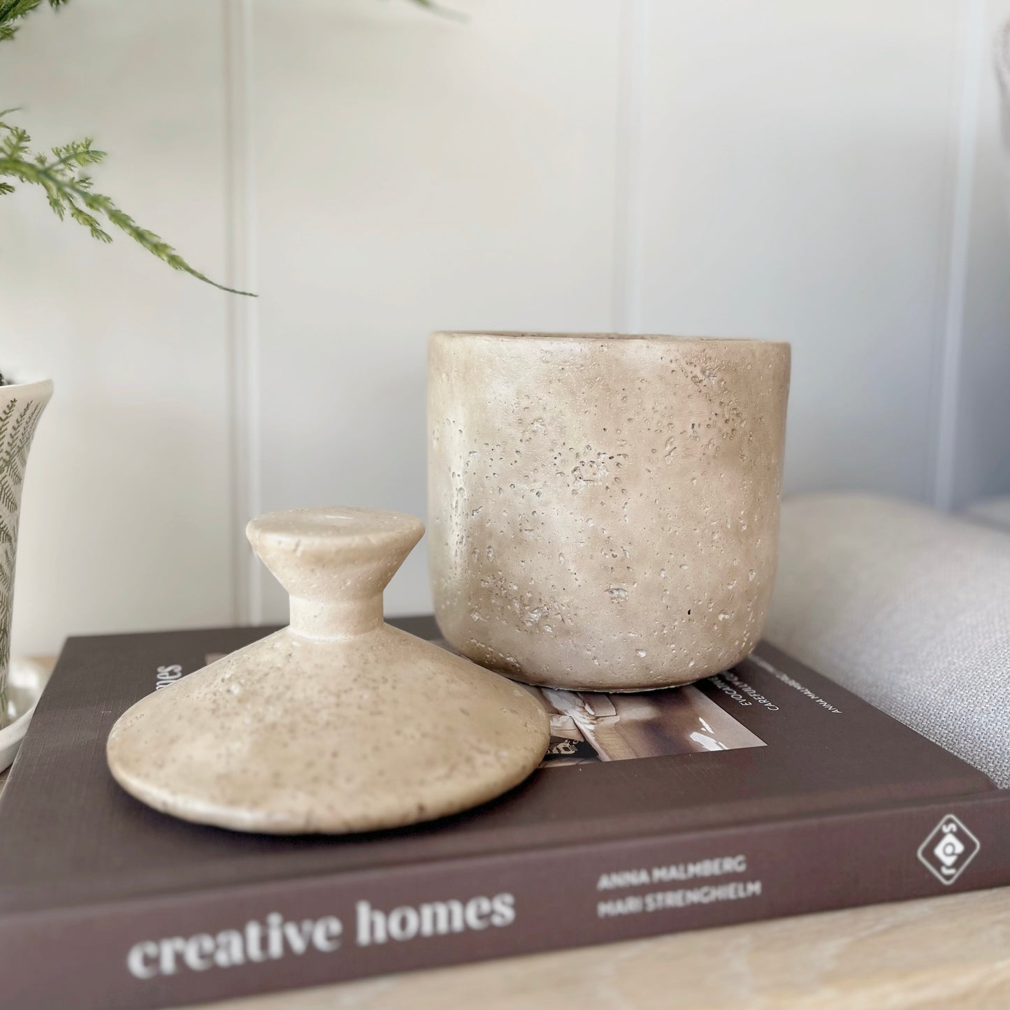 Large Taupe Jar
