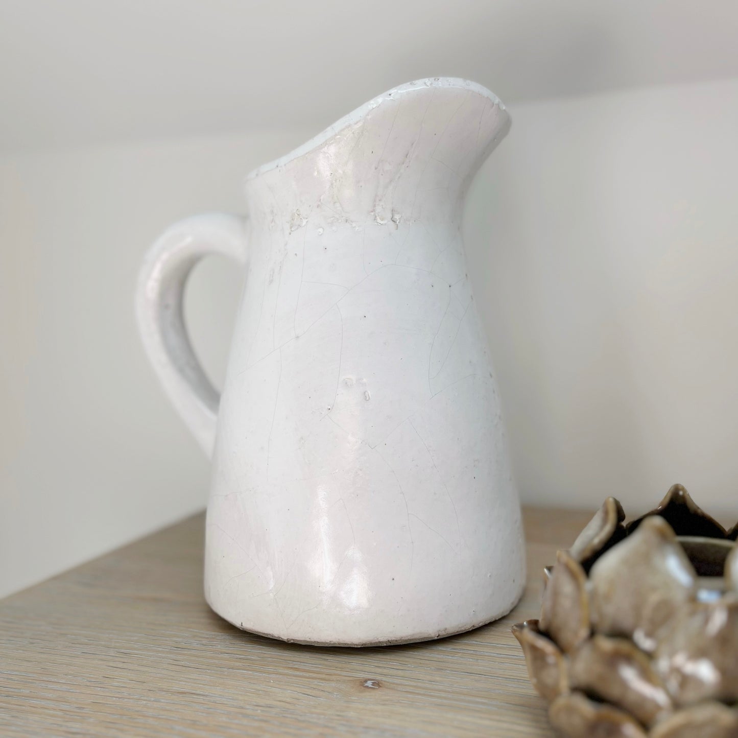 Distressed White Jug