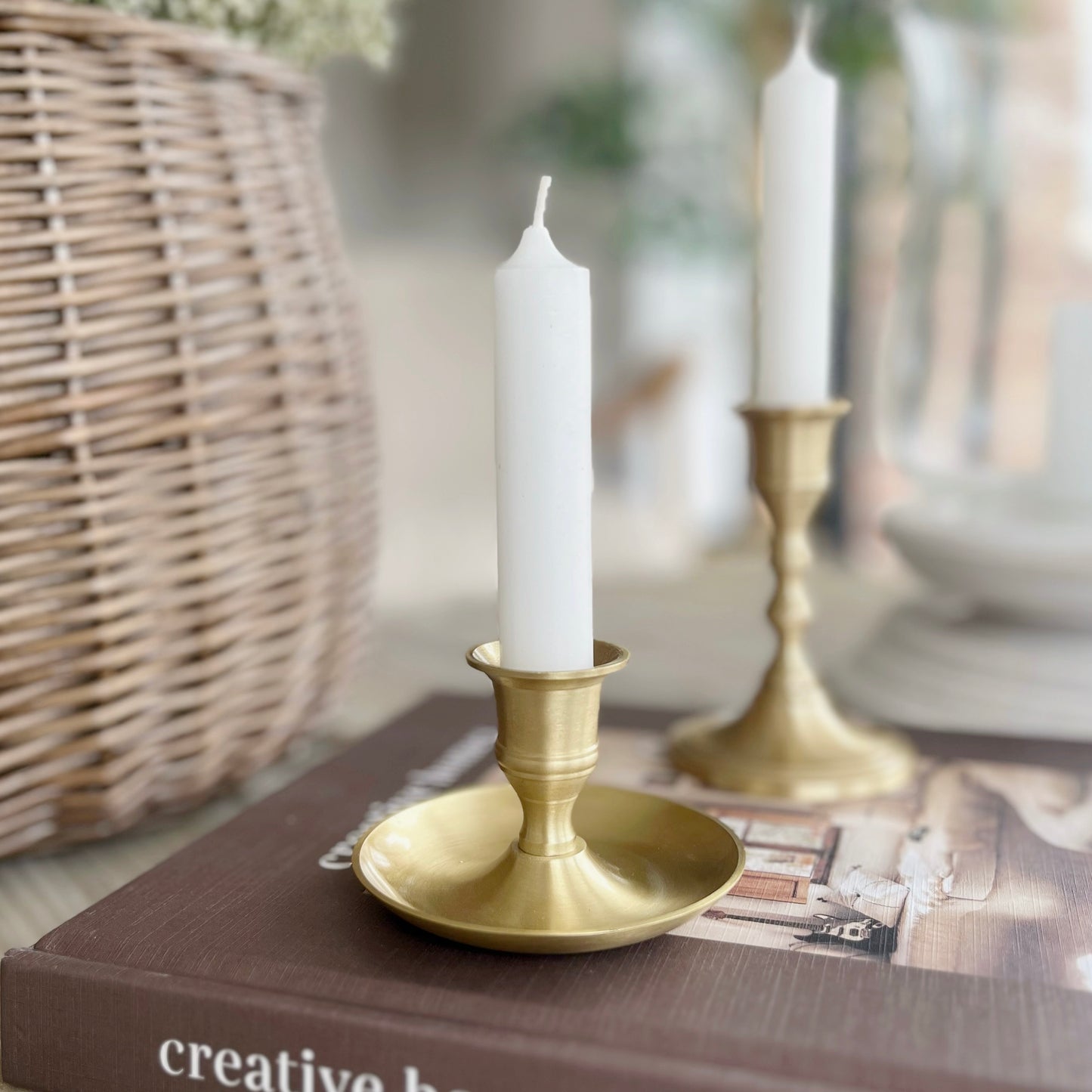 Low Brass Candle Holder