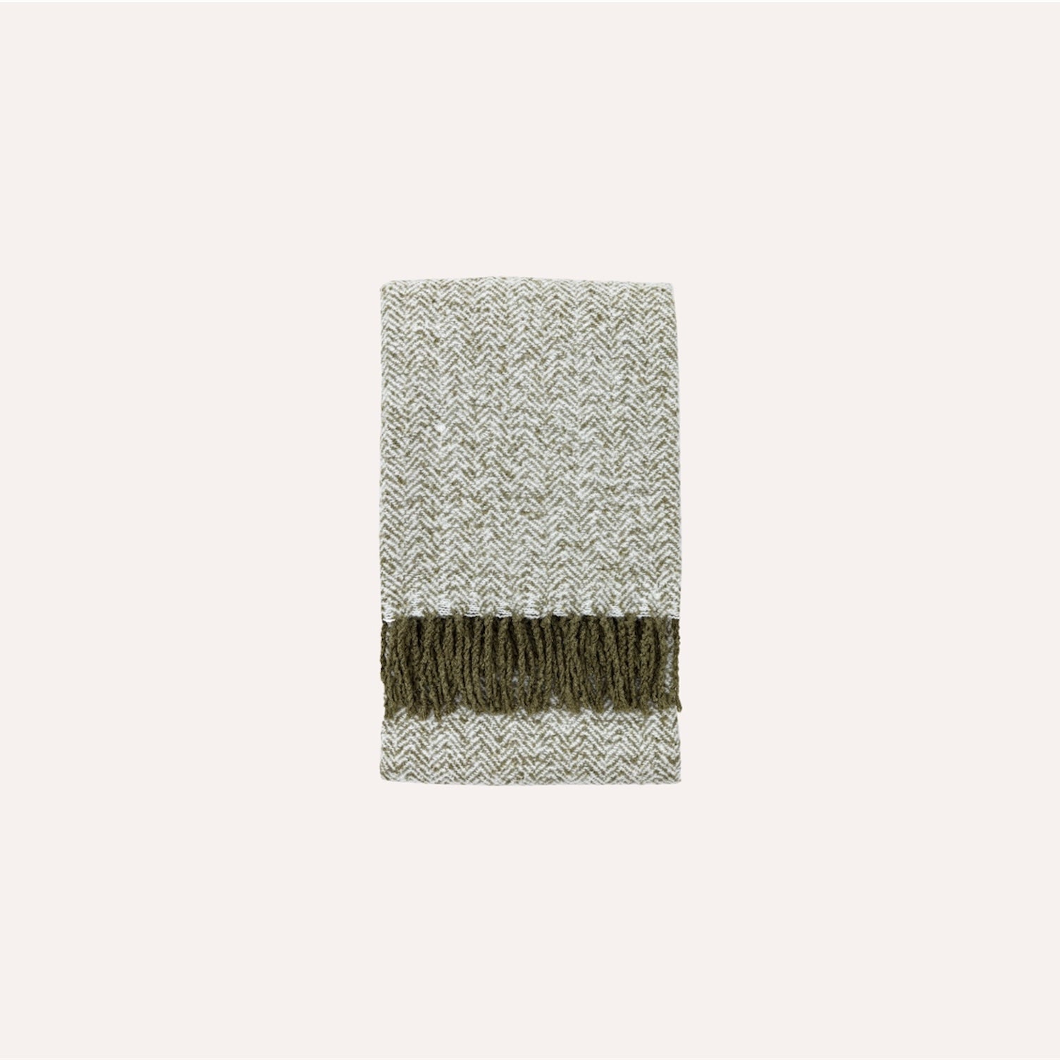 Herringbone Faux Mohair Sage Throw