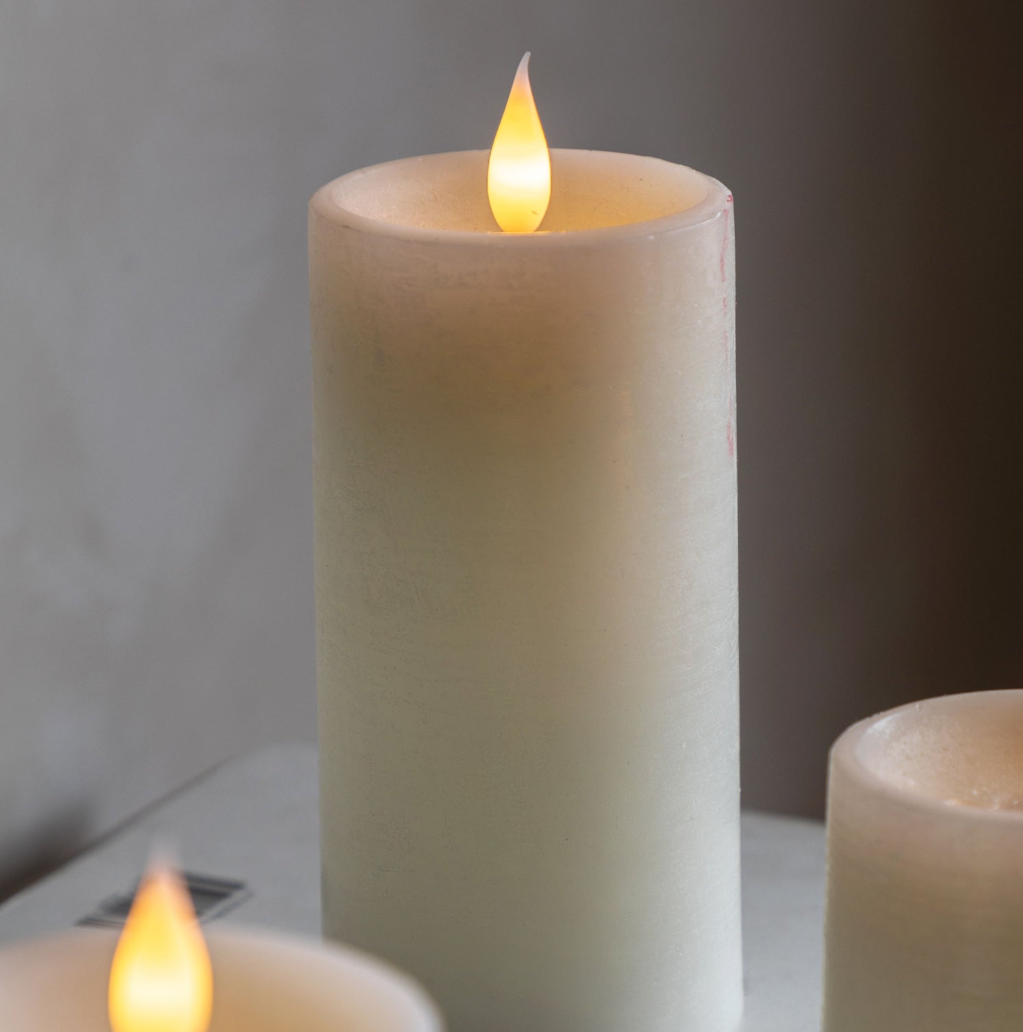 Set of 3 LED Ivory Candles