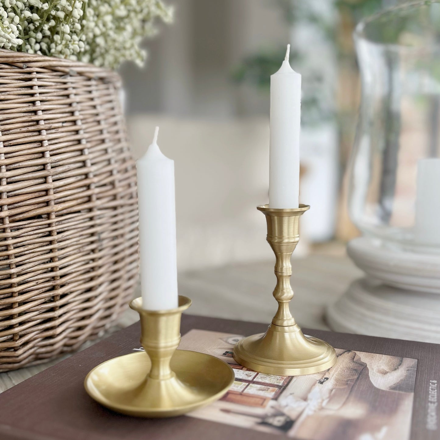 Low Brass Candle Holder