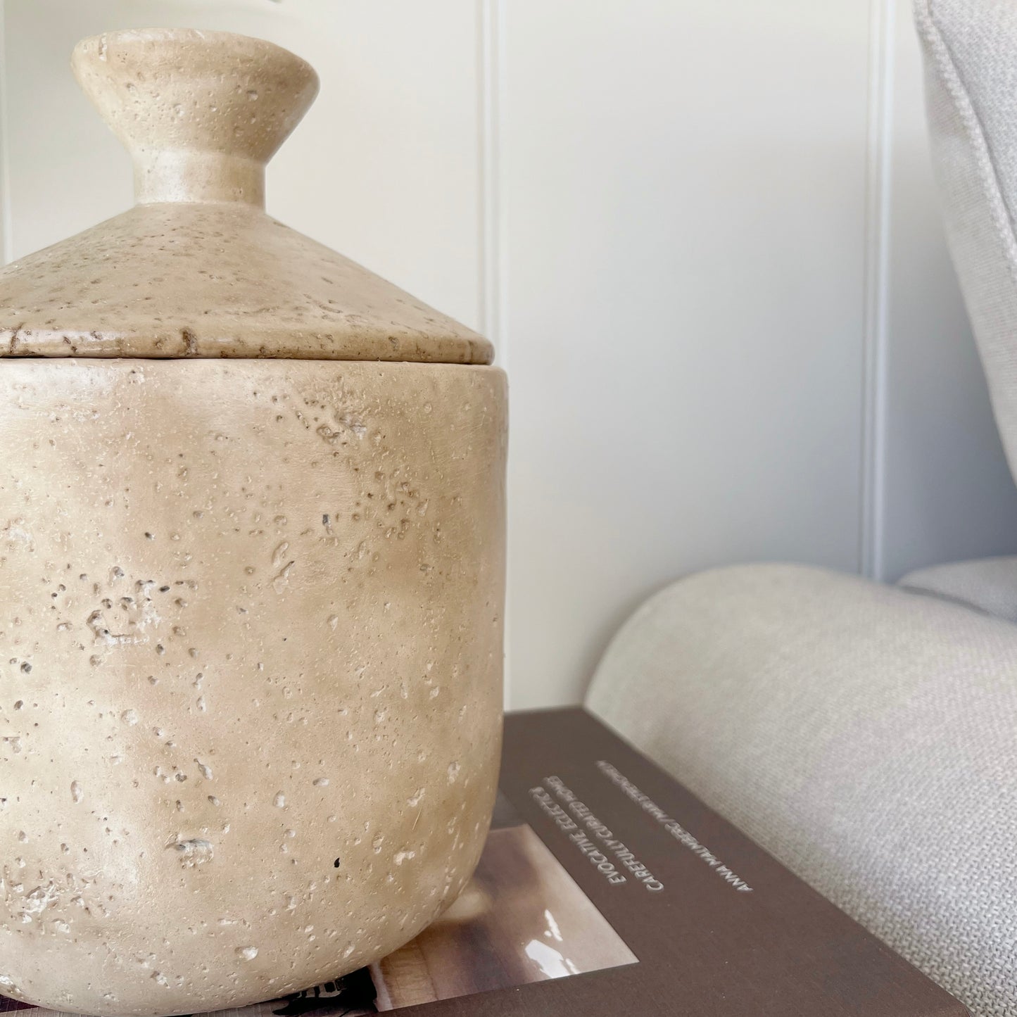 Large Taupe Jar