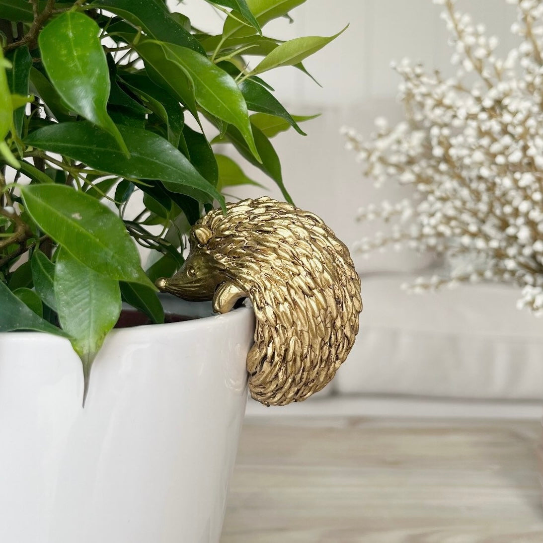 Gold Hedgehog Pot Hanger