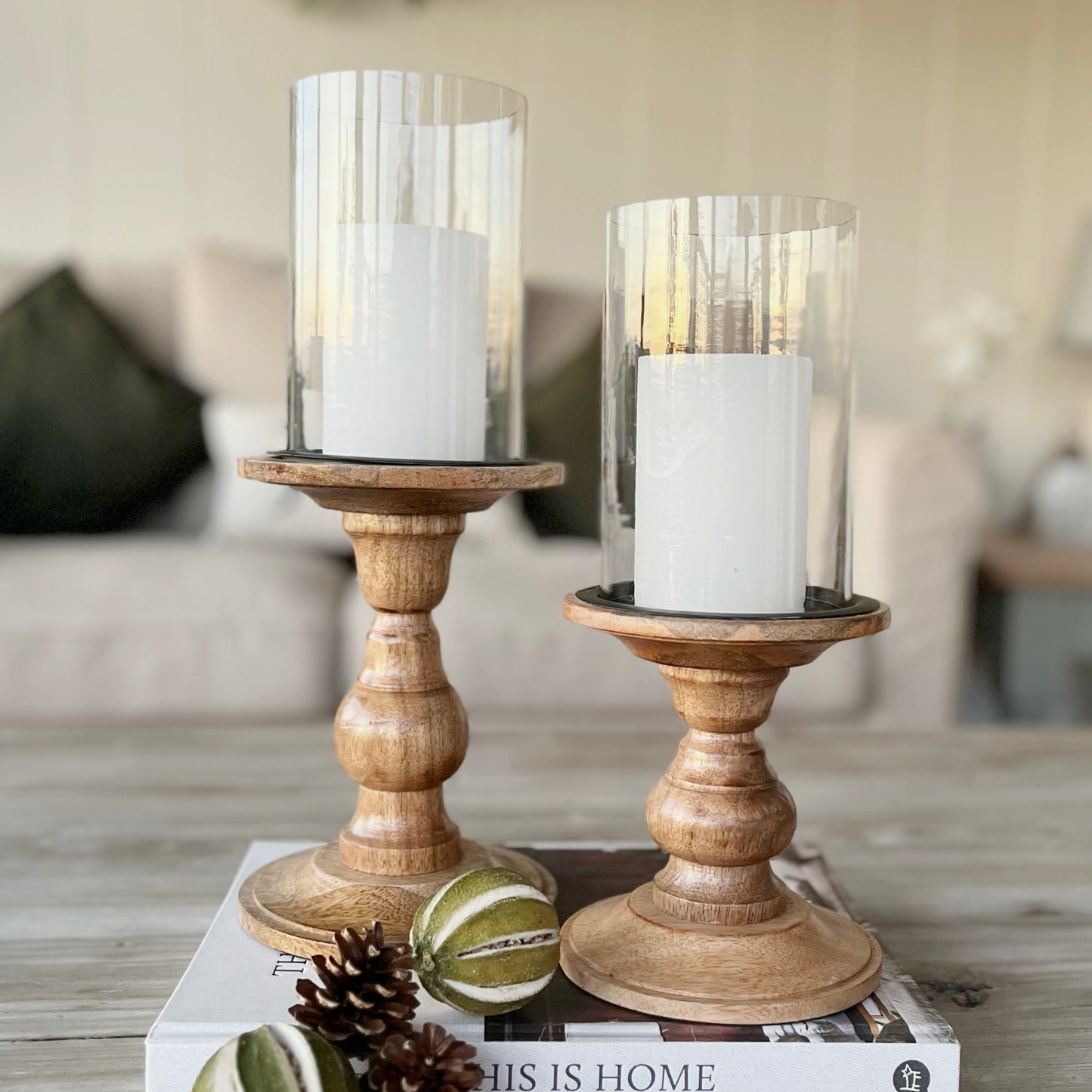 Glass Pillar Candle Holder