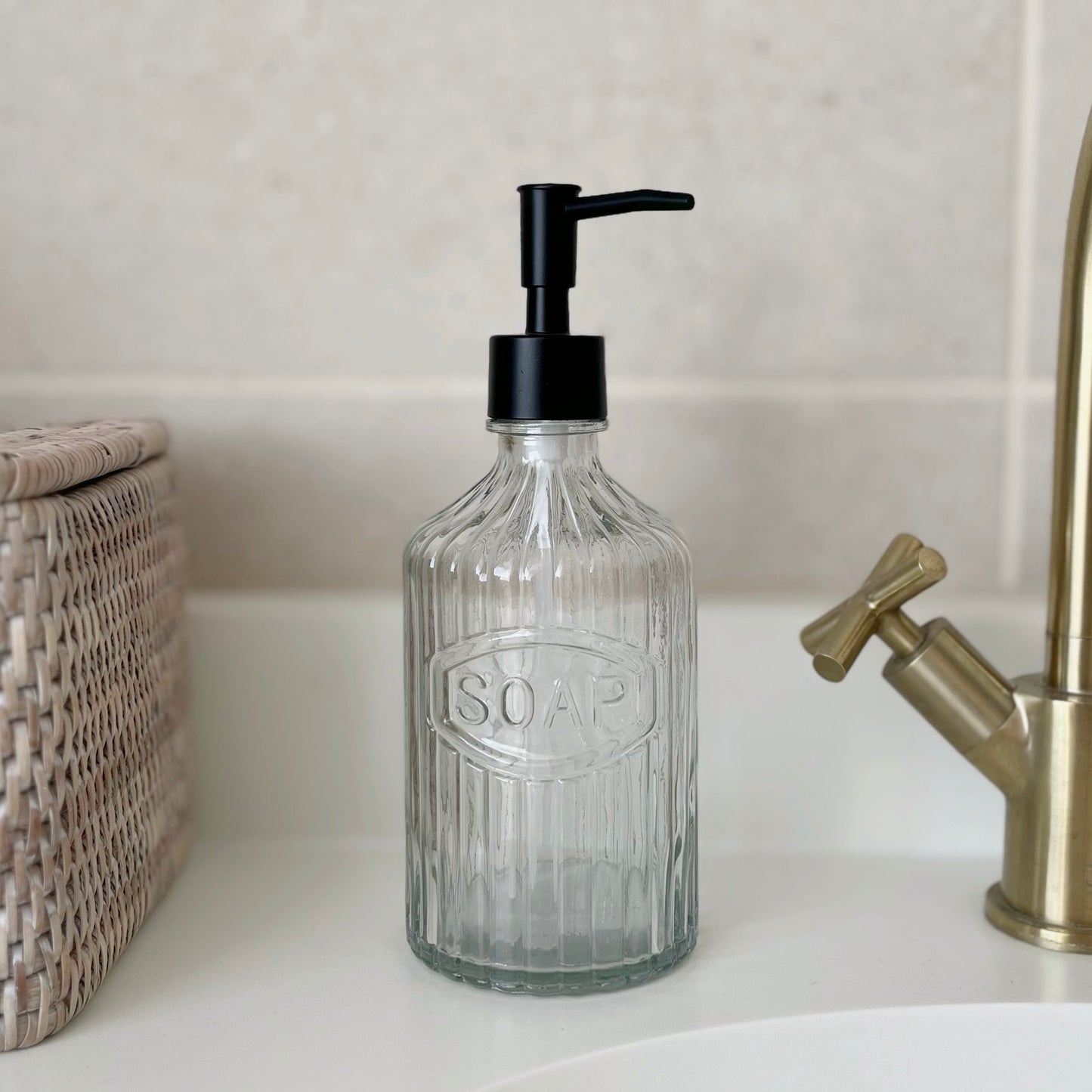 Clear Glass Soap Dispenser