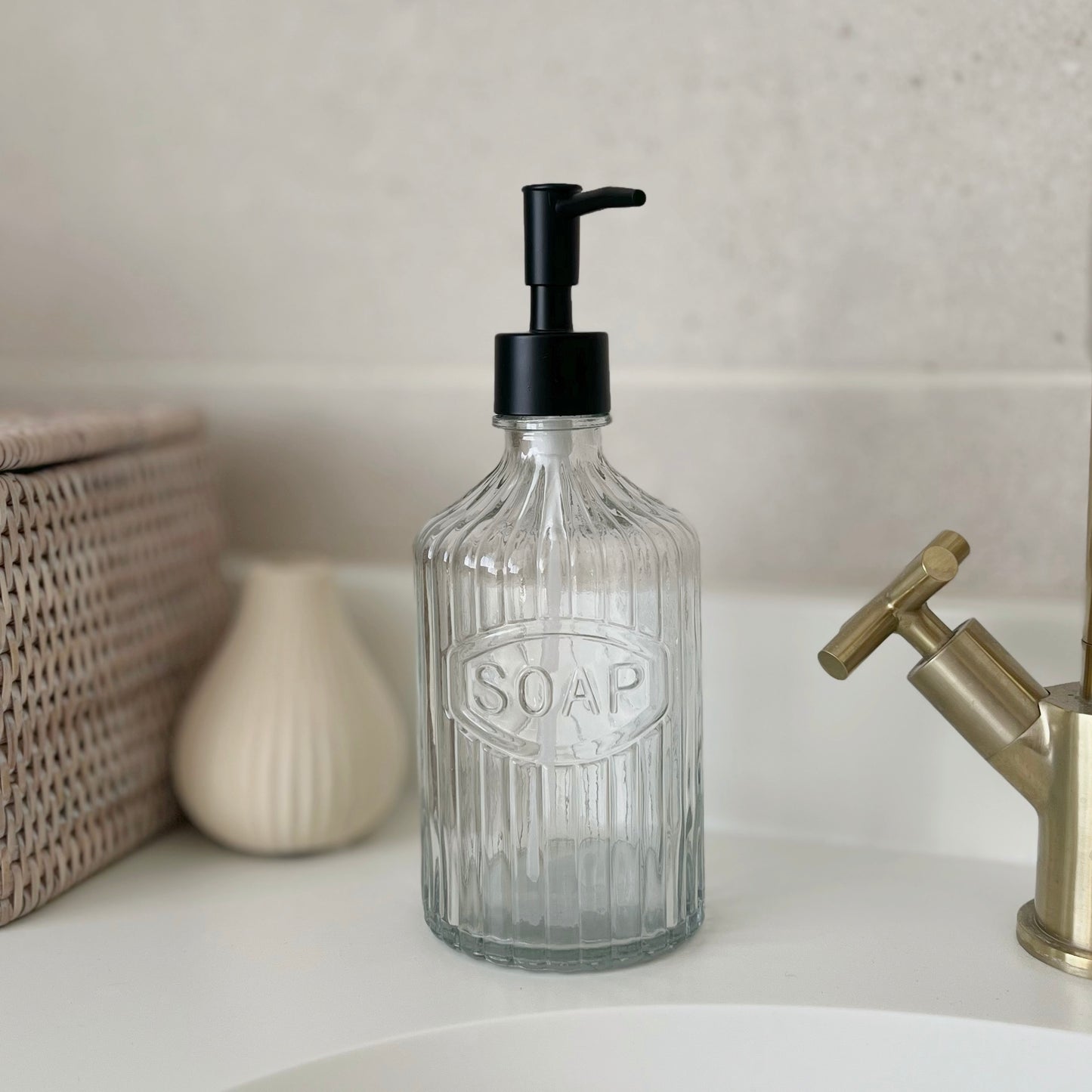Clear Glass Soap Dispenser