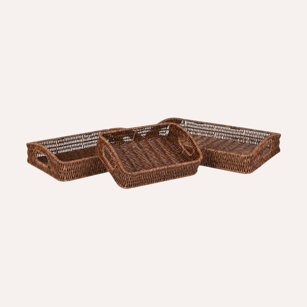 Faux Rattan Trays