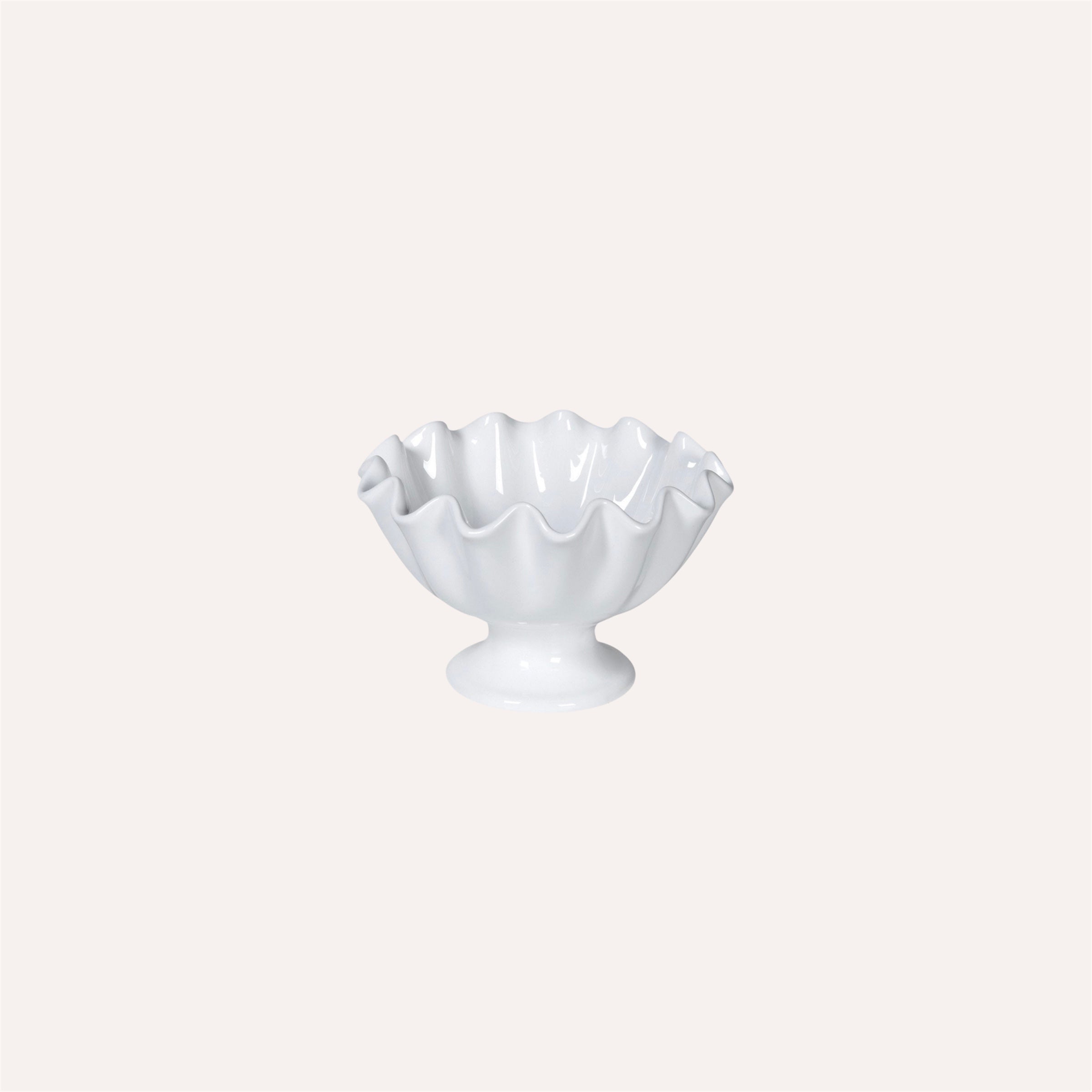 White Ruffled Bowl