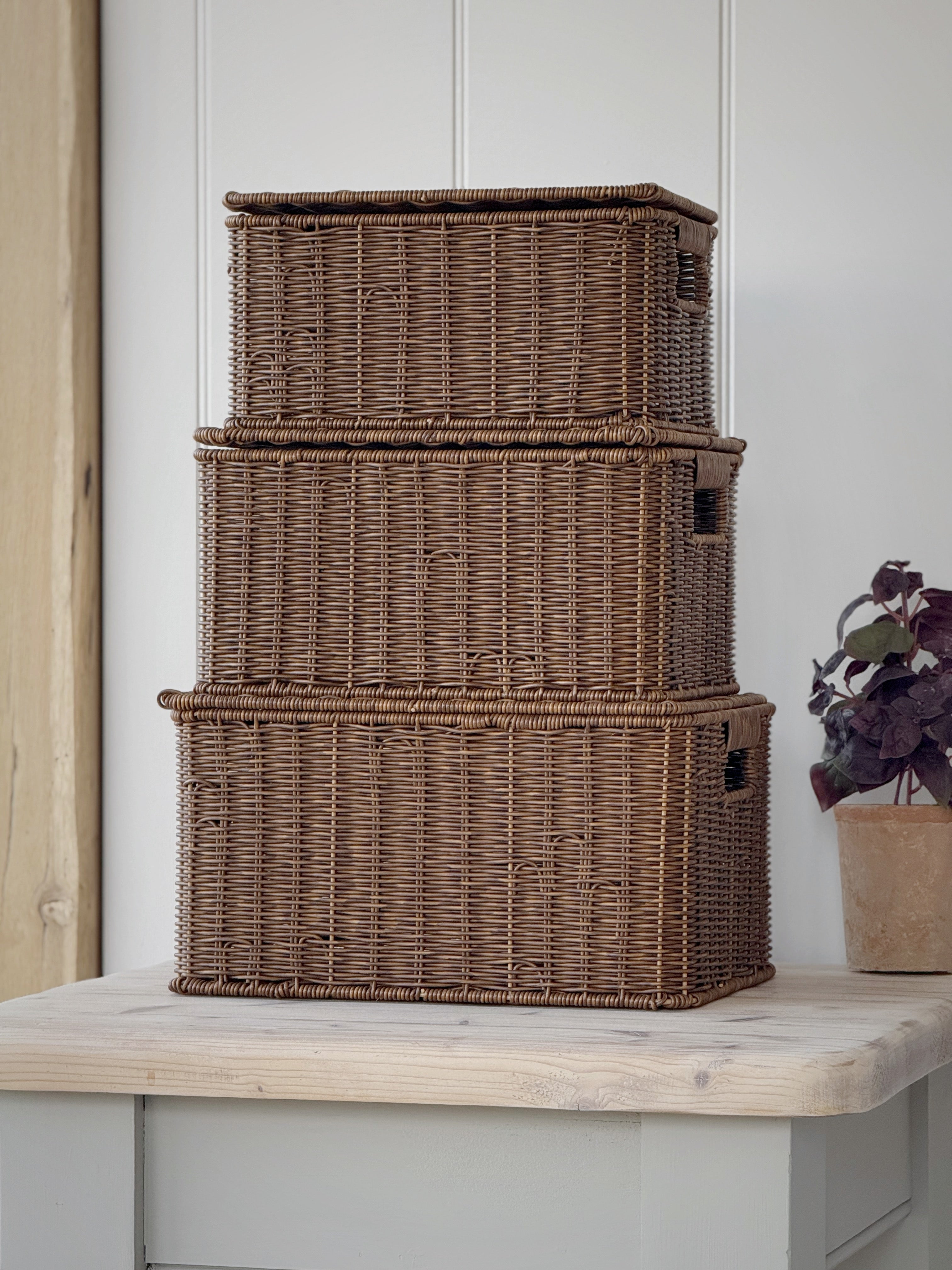 Faux Rattan Baskets
