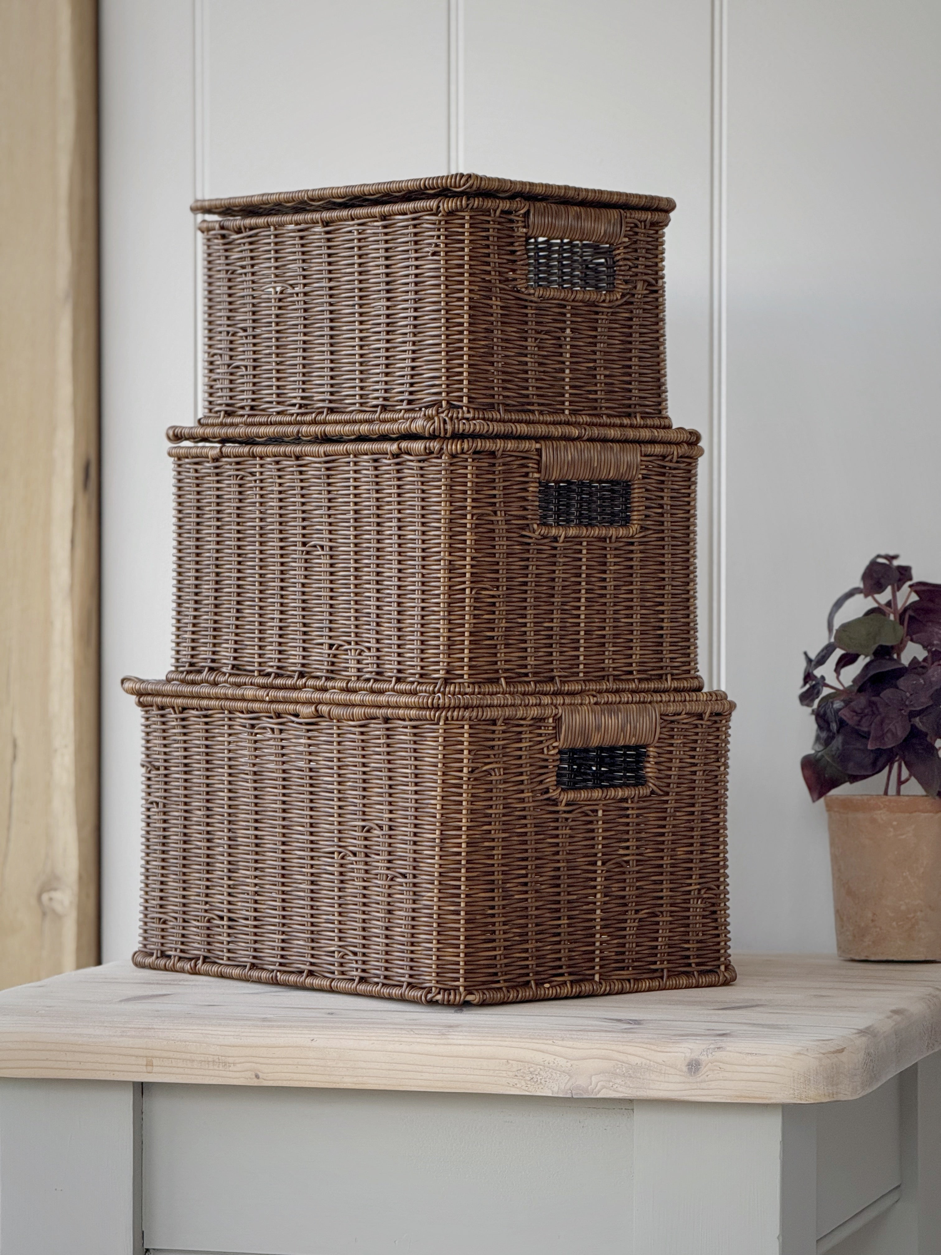 Faux Rattan Baskets