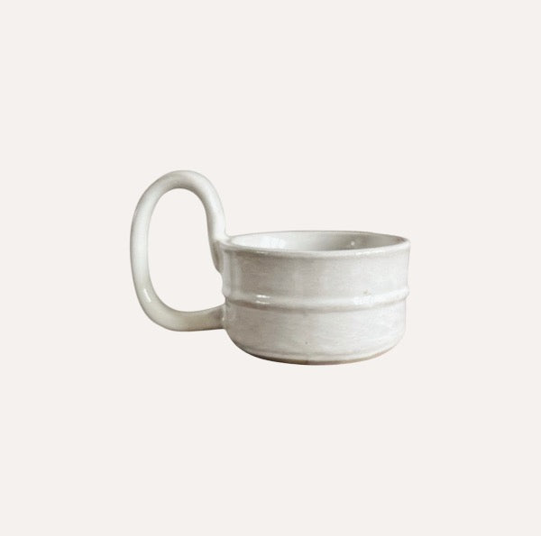 Imperfect Milk White Stoneware Candle Cup