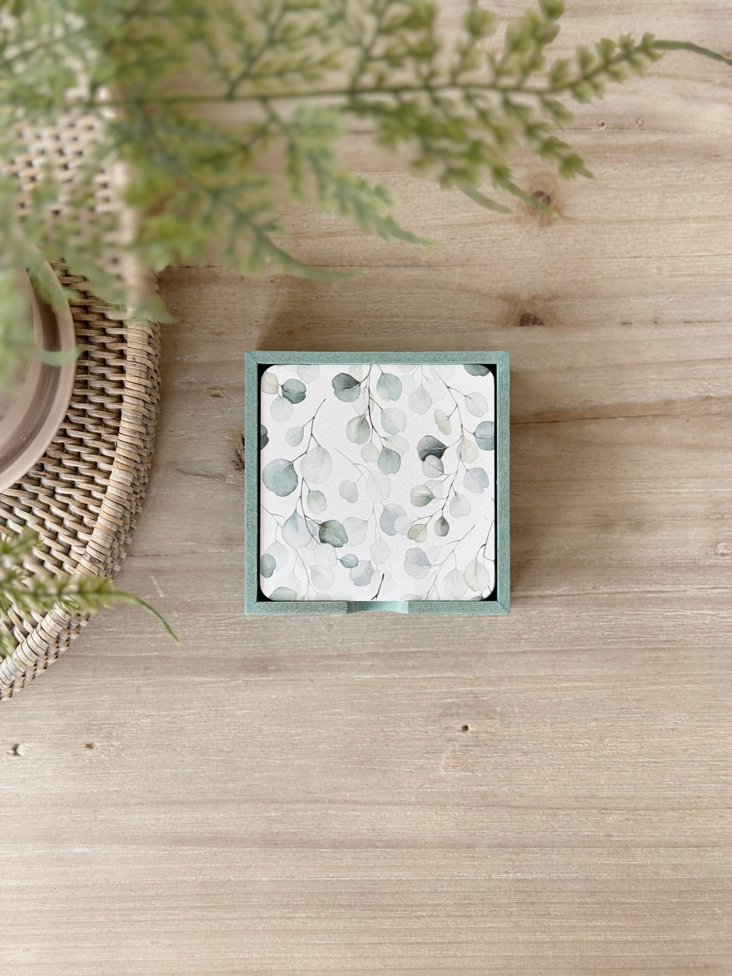Set Of 6 Eucalyptus Leaf Coasters
