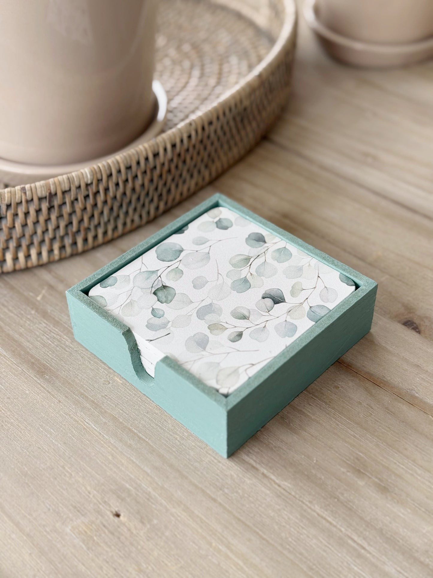 Set Of 6 Eucalyptus Leaf Coasters