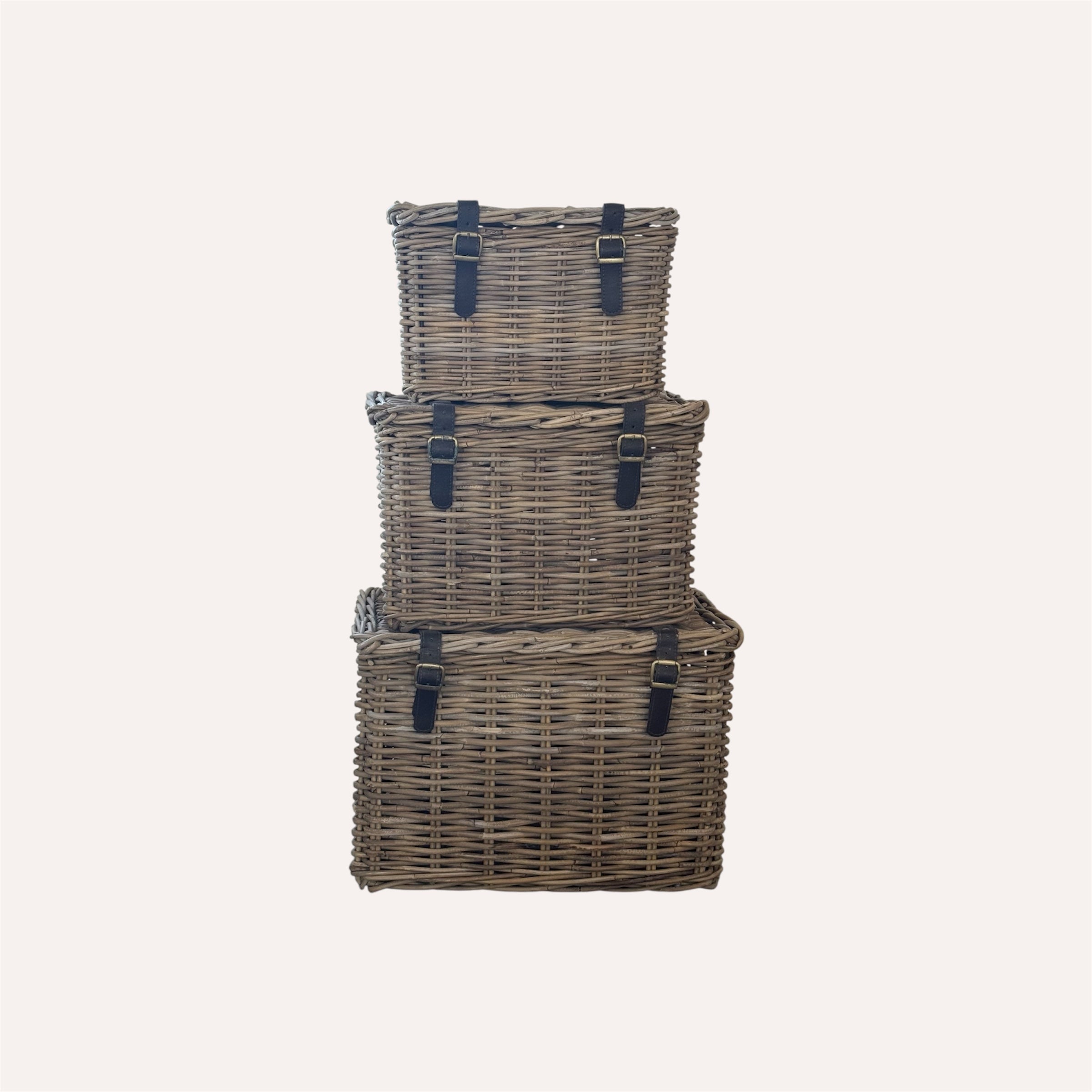 Rattan Trunk With Leather Straps