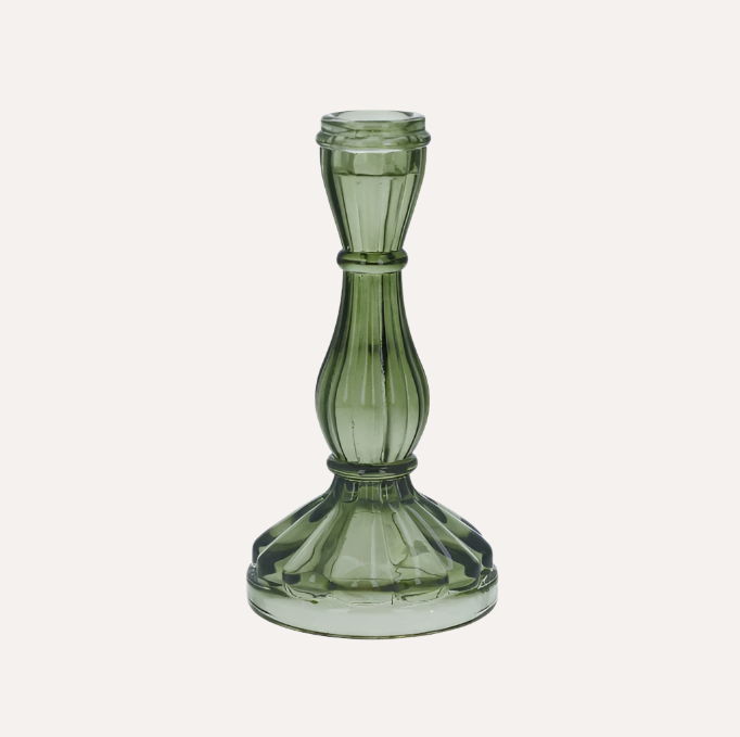 Green Hourglass Candlesticks