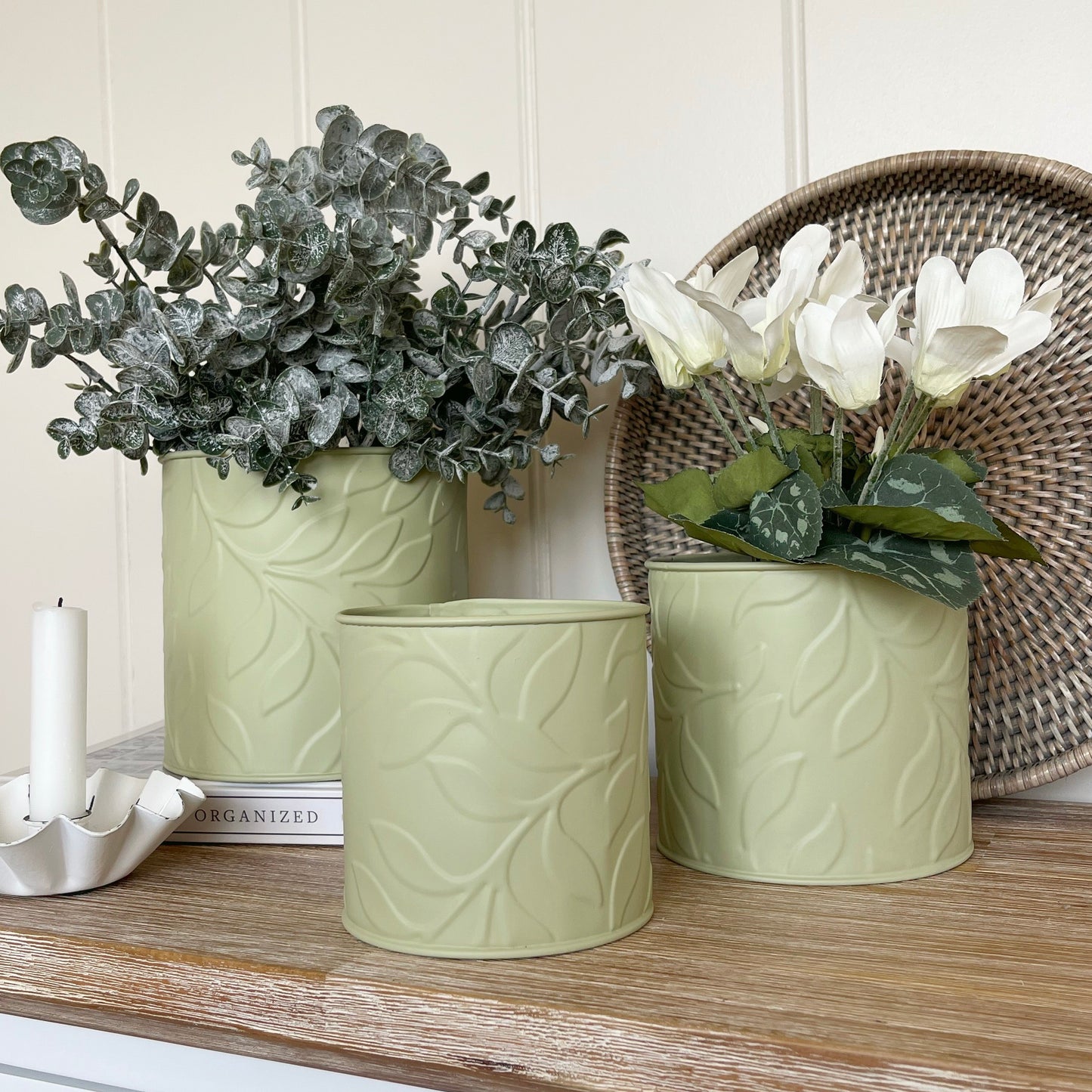 Set Of 3 Sage Planters