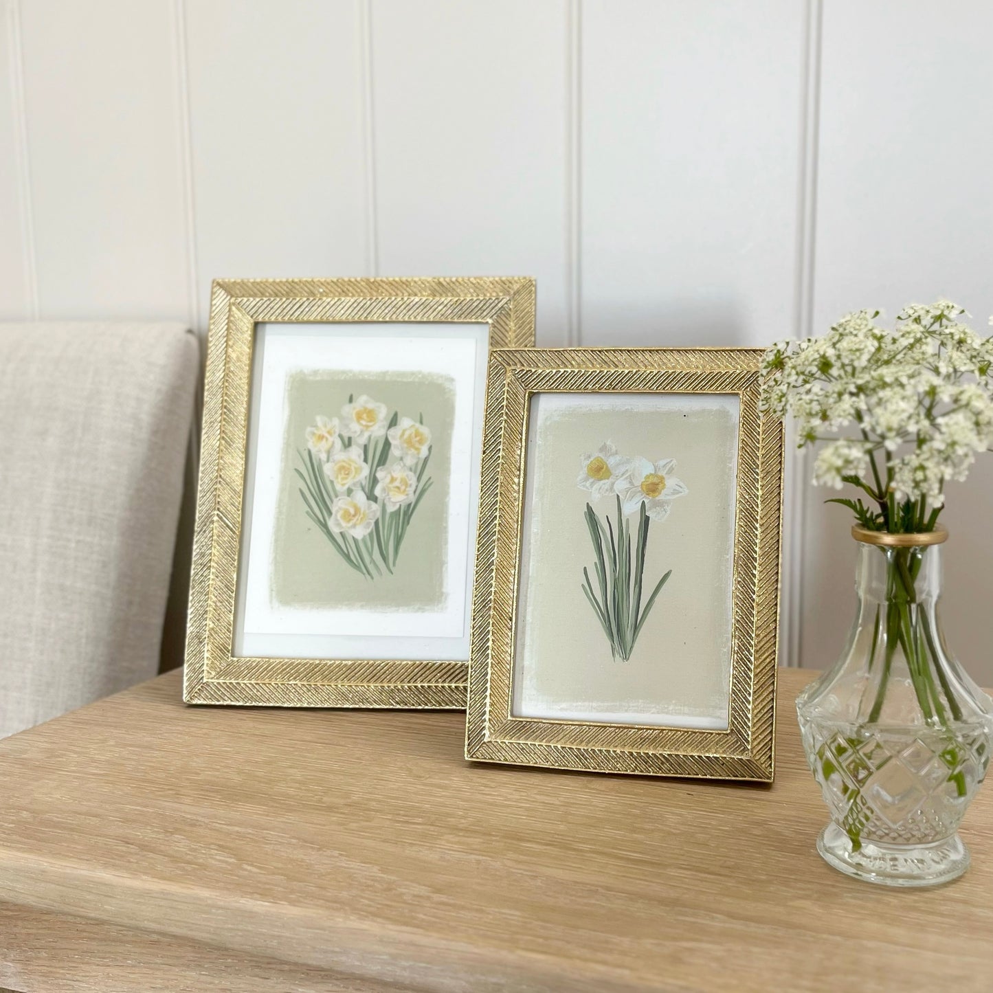 Gold Herringbone Resin Picture Frame