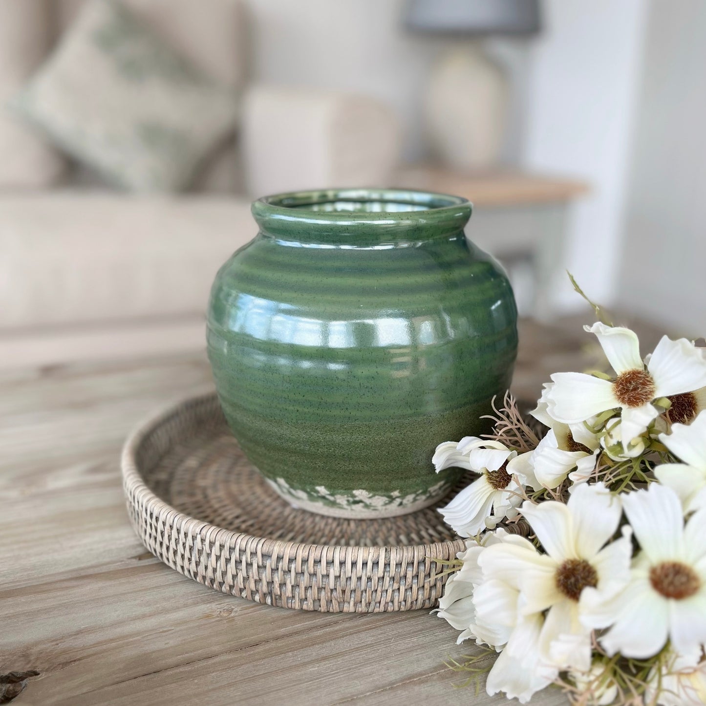 Olive Squat Vase