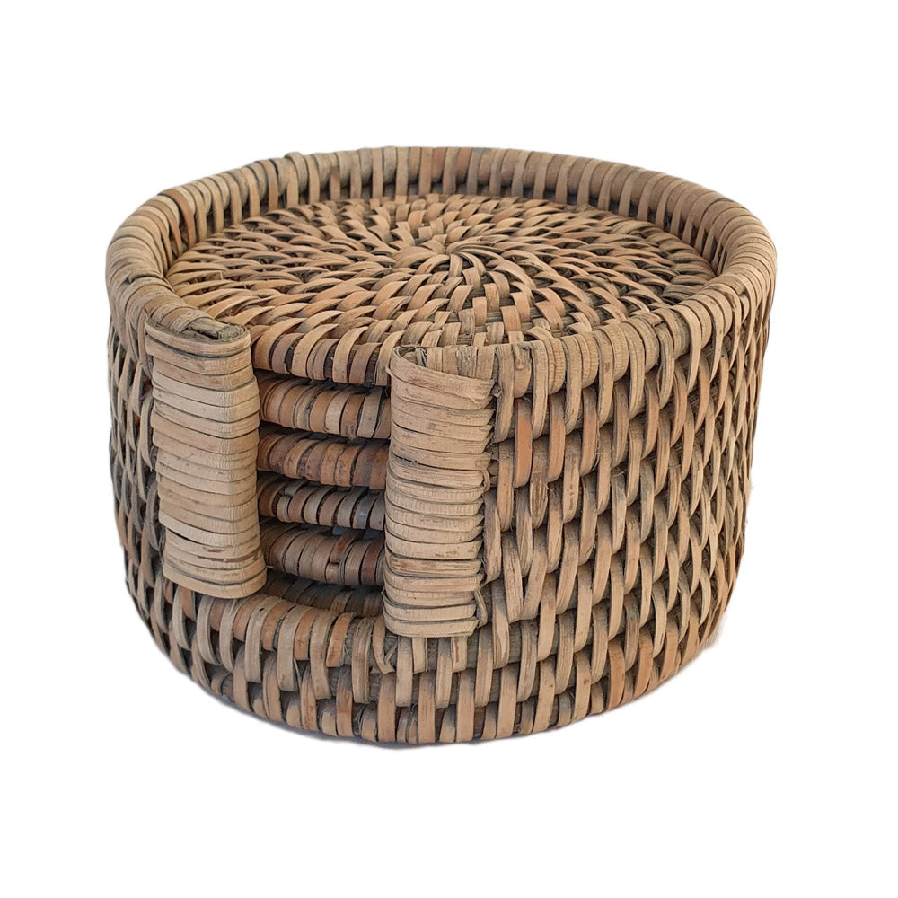Burghley Round Rattan Coasters