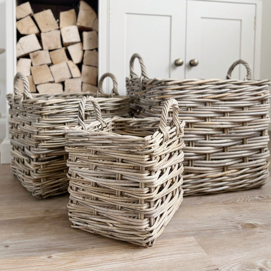 Square Weave Log Basket