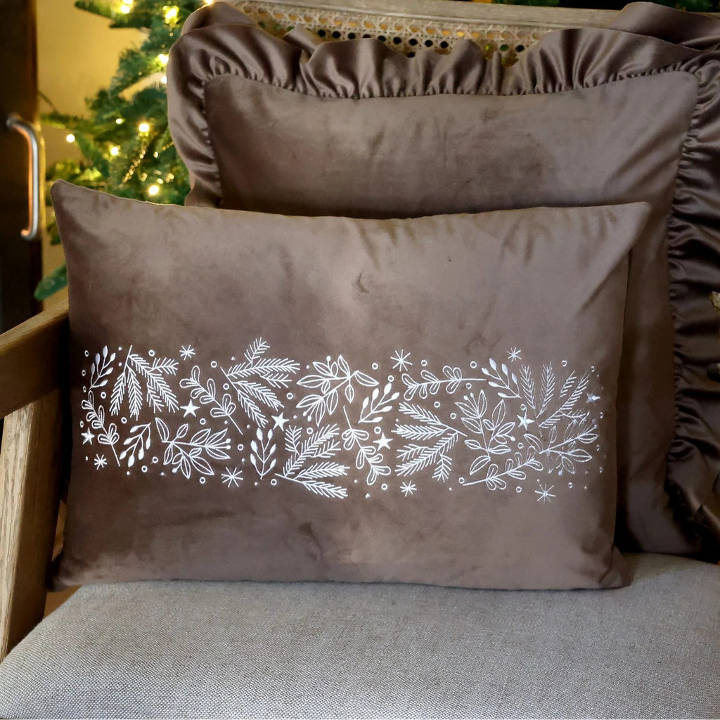Brown Festive Cushion Cover