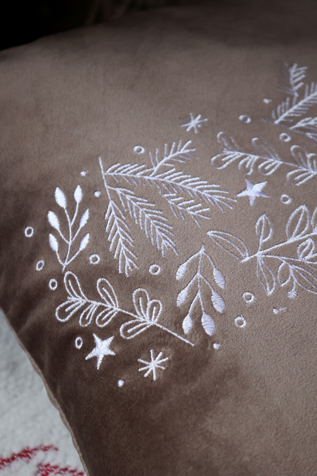 Brown Festive Cushion Cover
