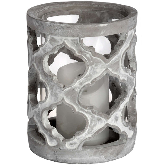 Stone Effect Patterned Candle Holder
