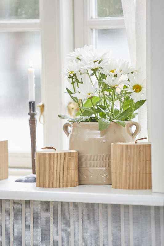 Set Of 2 Round Bamboo Boxes
