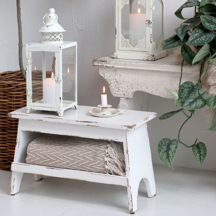 Antique Bench With Shelf
