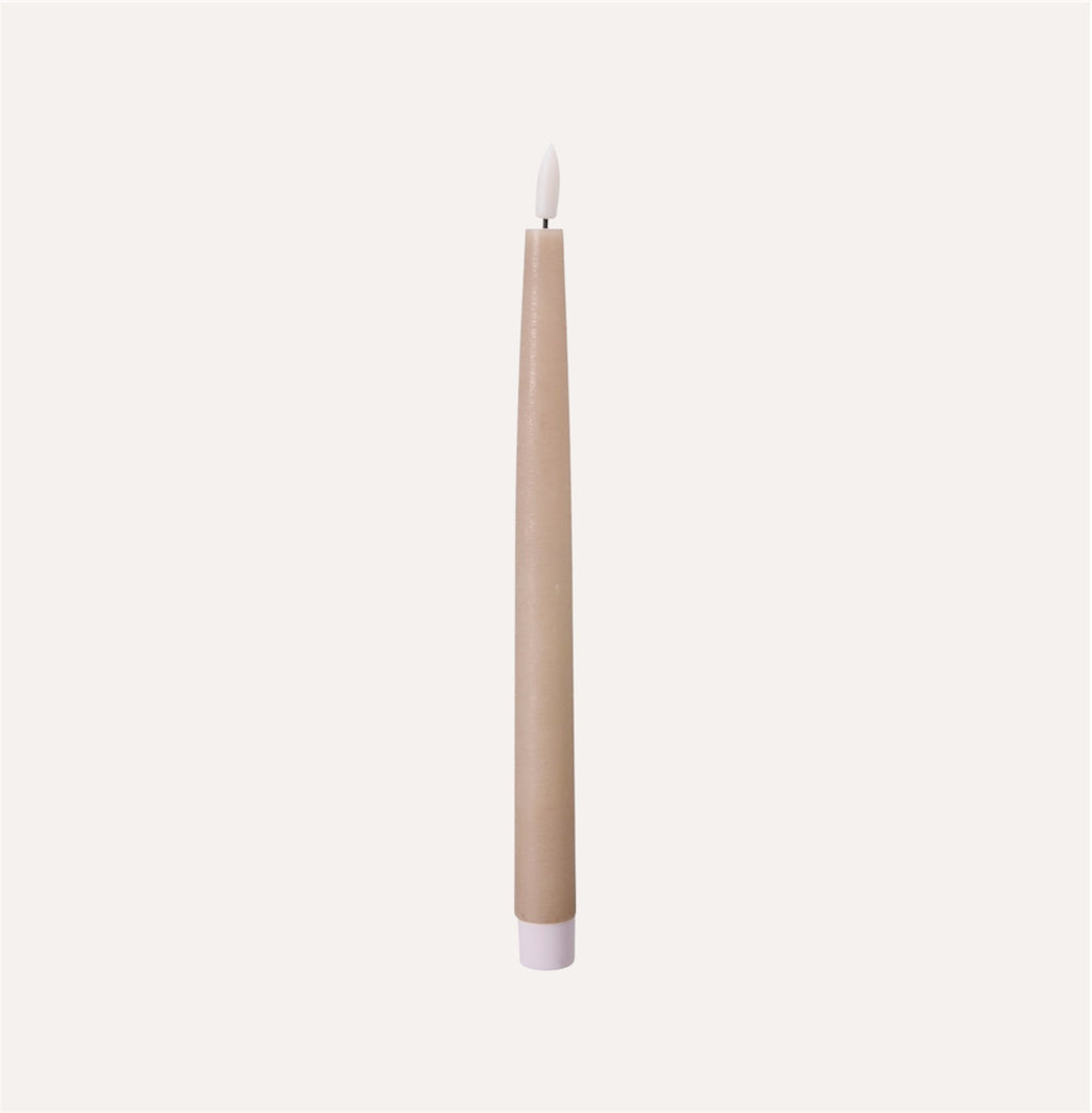 Set of 2 Beige LED Taper Candle