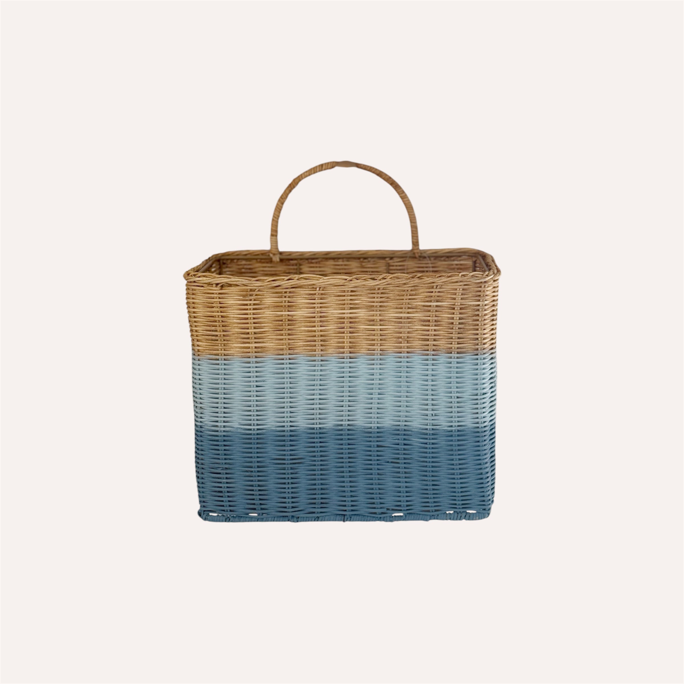 Blue Stripe Hanging Basket
