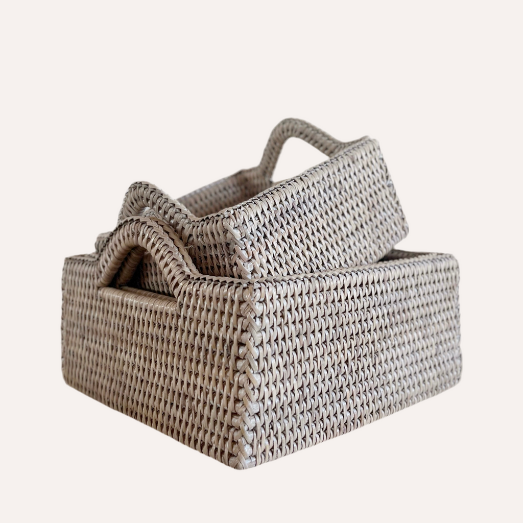 Square Rattan Tray