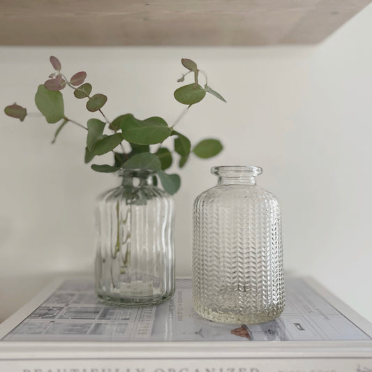 Set Of 2 Glass Bud Vases
