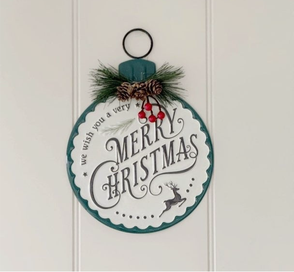 Merry Christmas Bauble Sign