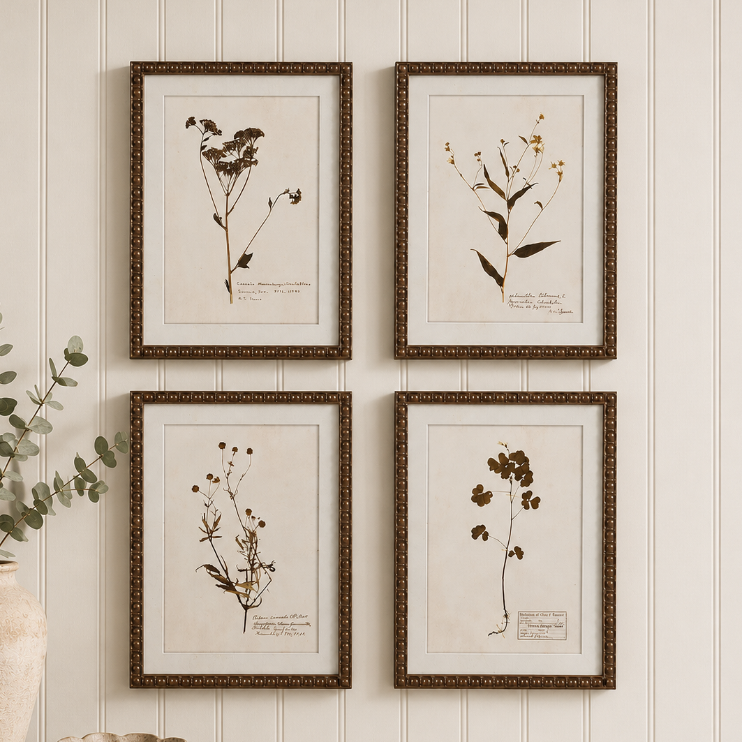Set Of 4 Delicate Floral Wall Pictures
