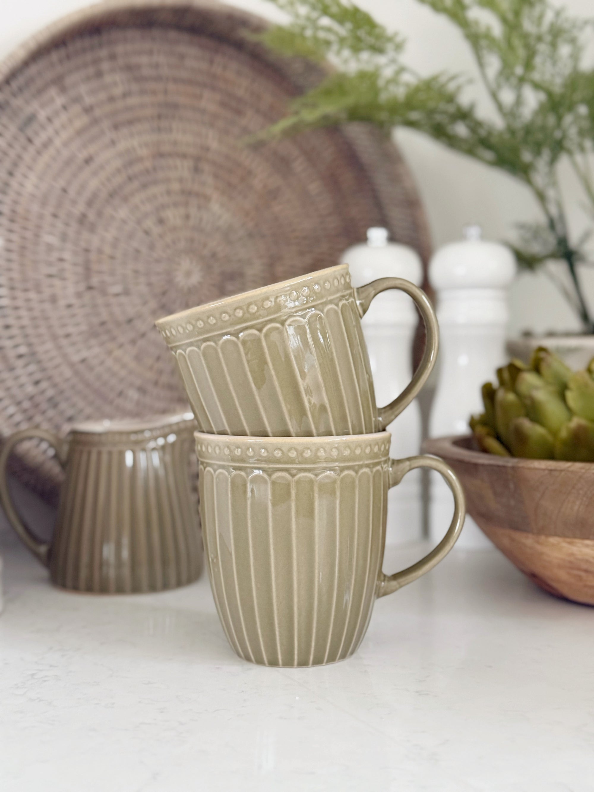 Green Pembroke Stoneware Mug