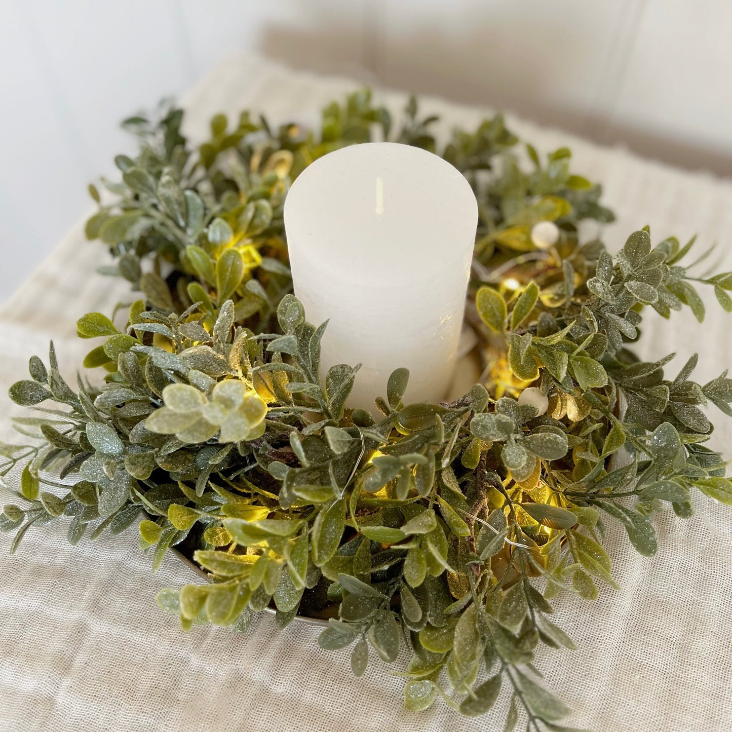 Eucalyptus Light Up Candle Wreath