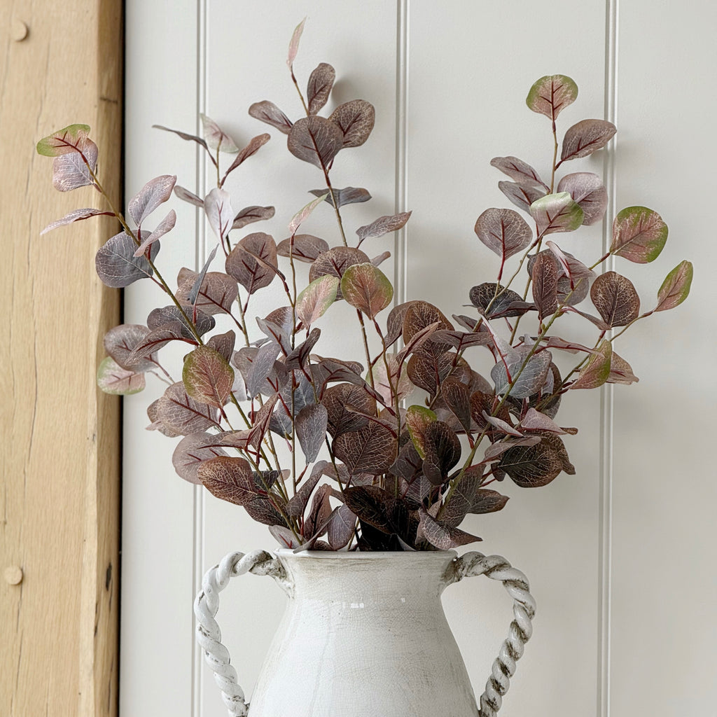 Burgundy Silver Dollar Eucalyptus Stem