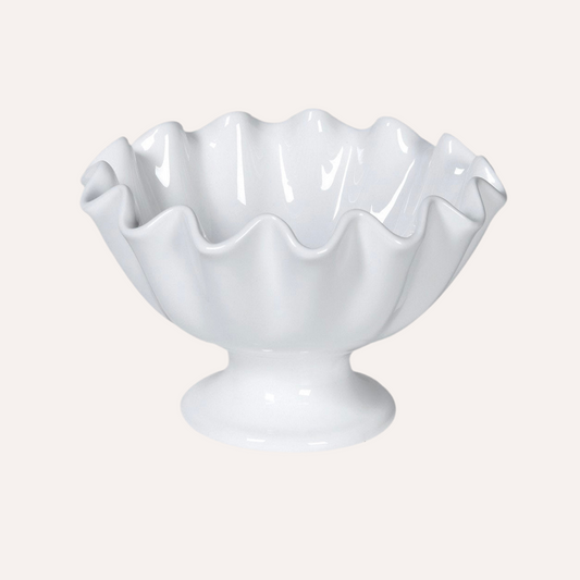White Ruffled Bowl