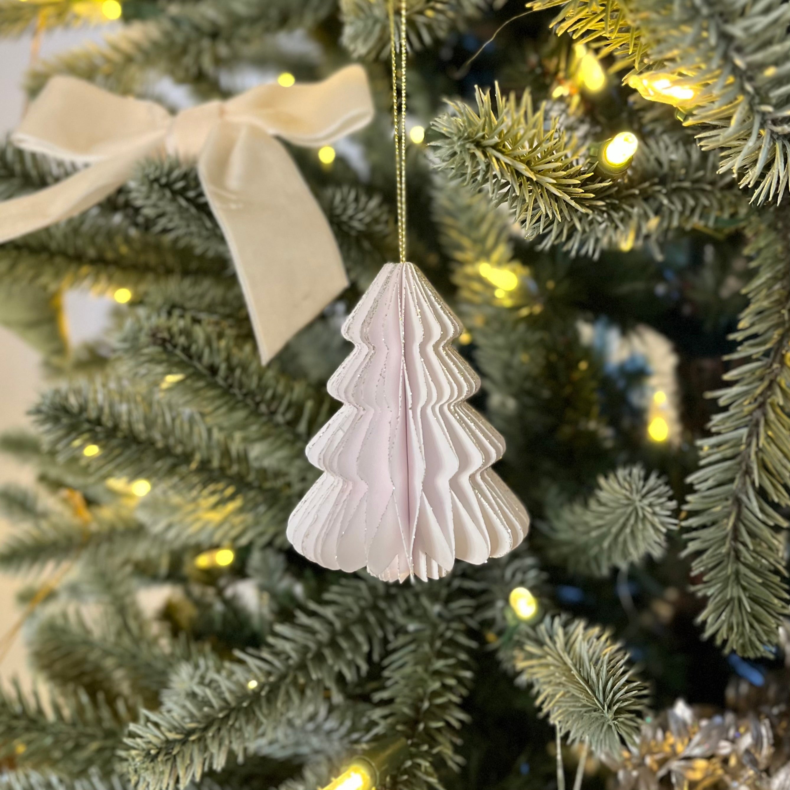 White Champagne Hanging Paper Tree