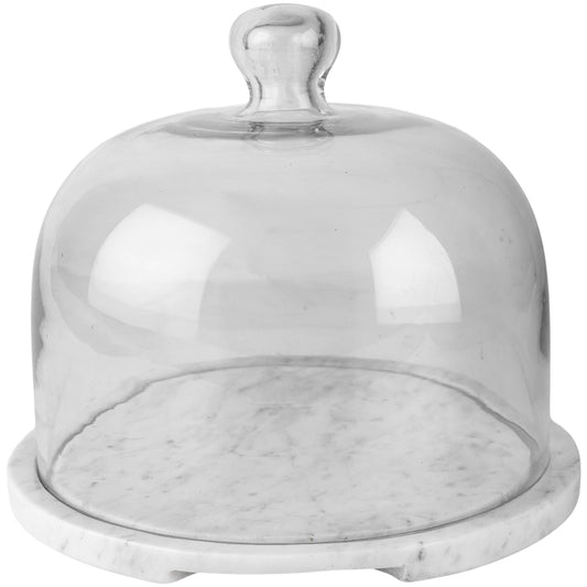 Glass Cloche With Marble Base
