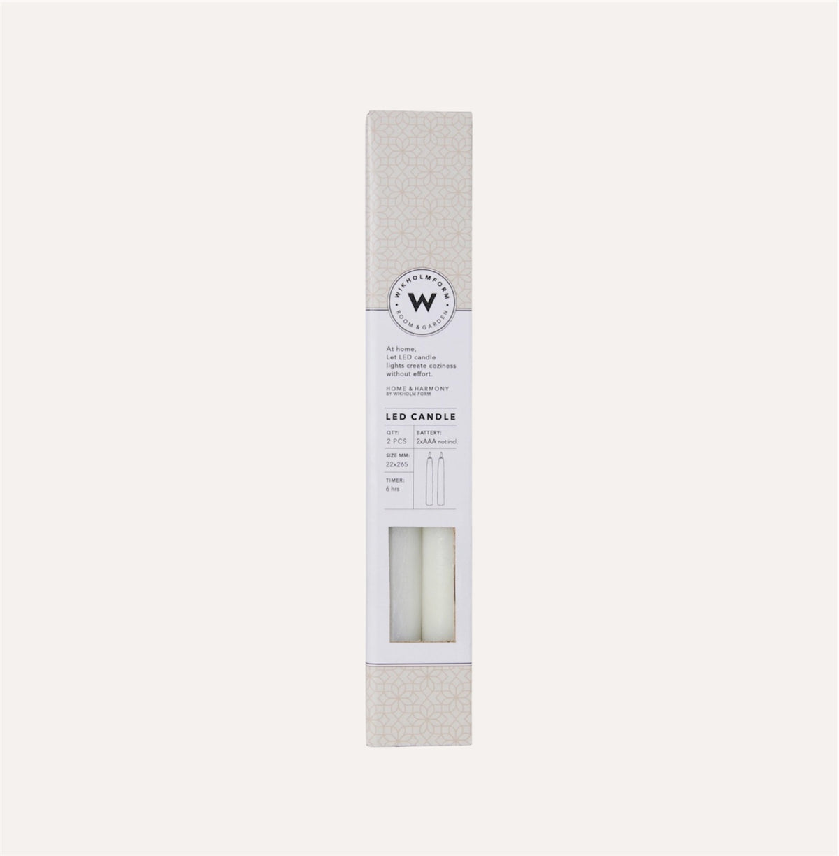 Set of 2 White LED Taper Candle
