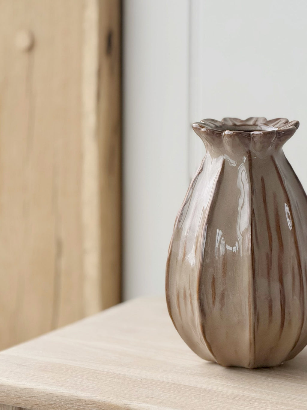 Tall Natural Poppy Vase